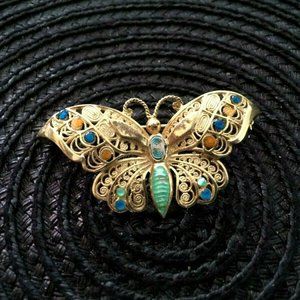 VINTAGE ALICE CAVINESS STERLING BUTTERFLY PIN